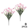 Flores decorativas Orquídeas artificiais de grama da primavera Eucalyptus folhas magnolias decoração ao ar livre narcodils de seda a3n6