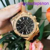 Designer AP Wrist Watch Mens Watch Royal Oak Series 26240or Rose Gold Black Belt Mens Fashion Leisure Business Sports Back Transparent Mechanical Watch