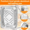 Tools 50Pcs Aluminum Foil Pans With Lids 100ml Baking Tray Non-Stick Tins Rectangle Liners