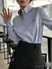 Chemises de chemisiers pour femmes marque 2024 Automne / hiver Nouvelle lettre de couleur solide Polo Collit Collit décontracté Fashion Fashion Long Sleeve 22JC