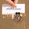 Boucles d'oreilles Gold Color Butterfly Set Metal Pearl Twist Twist Brotage Coeur Géométrique Hollow Slebing Bijoux tendance 2024