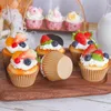 Dekorativa blommor 6st Cupcake Cake Decor Home Decoration Party Fake Cupcakes Models Po Props Back Window Decors