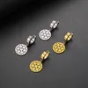 Boucles d'oreilles cerceaux Unift Tiny Flower of Life pende en acier inoxydable pour les femmes accessoires de piercing ethnique vintage