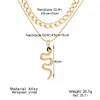 Nuevo collar colgante de serpiente Instagram creativo y personalizado estilo punk de collar de doble capa gruesa para mujeres