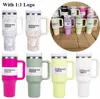 Rose Quartz Polar Swirl Pink Parade Quencher 40oz H2.0 Stainless Steel Tumblers Cups with handle Lid And Straw Travel Car Mugs Citron Pool Water Bottles 0415