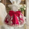 1-5y babhaghers eids gowns for red costumes for Children Party Clothings for Princess Birthdas Wedding Prom Elegant Formant Dress240412