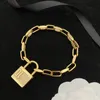 Złote bransoletki Wysoka wersja zamek w zawieszki naszyjniki złota bransoletka precyzyjna jakość damskiej stali Tytan Stalowy luksusowy projektant litera c biżuteria nie zanikają