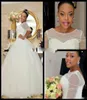 Luxury Plus Size African Wedding Dresses Sheer Illusion Half Sleeves Crystal Beads Pearls 2017 Mermaid Wedding Bridal Gowns1637126