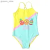 One-Pieces Contrast Color Print Girls Kids Swimsuit Swimwear For Child Summer Children Teens Beachwear Baby Toddler One Piece Swimming Suit Y240412