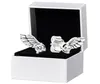 925 Sterling Silver Angel Wing Kolczyki Oryginalne zestaw dla kobiet CZ Diamond Party Conring Kolczyka Set1218793