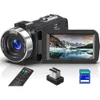 High Definition 64MP videocamera camcorder met IR Night Vision, WiFi en afstandsbediening - perfect voor vlogging en YouTube - bevat 32G SD -kaart