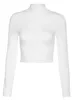 女性のTシャツ女性セクシーなハラジュクオープンバックTシャツ長袖トップクロップドサマートップ白い服のシャツヴィンテージTシャツティー