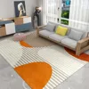 Tappeti semplici ins leggero tappeto arancione di lusso tavolino tavolino coperta nordico moderno aspirazione per la casa.