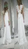 Chiffon Beach Boho Flower Girl Dresses 2020 Nyanpassad storlek Holy Communion Gowns V Neck Kid Formella klänningar4284948