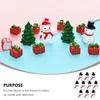 Decorative Figurines Small Resin Christmas Decoration Santa Claus Snowman Tree Micro Landscape Model DIY Garden Home Globe