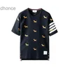 Summer Fine Mody Fashion Roul Round Tb Manga curta T-shirt Mens Casual Trend Dog Pattern Four Bar 2113-1