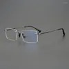 Okulary przeciwsłoneczne ramy czyste tytanowe biznes okulary kwadratowe szklanki krawędzi rama Mężczyzn 12 g ultralekkie okulary okulary krótkowzroczne okulary recepty
