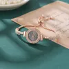 Muñecos de pulsera 2024 Reloj de cuarzo de mujeres ajustables de pulsera de diamantes exquisitos