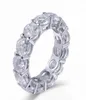 925 Silver Pave Round Cut 66 mm Pełny kwadrat Symulowany diament CZ Eternity Band zaręczyny Pierścienie ślubne Rozmiar 56789101129895892