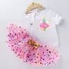 Abbigliamento per bambini appena nato, abbigliamento per la luna piena per bambini, tuta a maniche corte, set di gonne tutu