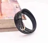 Other Bracelets G558 Black Surfer Classic Men 2 Wrap Cowhide Genuine Leather Bracelet Cuff Wristband Pin Buckle ClosureL240415