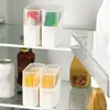 Bottiglie di stoccaggio Fette di formaggio a flip Organizzatore Piacca da tè in plastica a prova di perdita impilabile con portata di coperchio per cucina