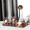 Water Bottles Rose Heat-Resistant Pots Glass Carafe Set Wood Lid Decanter Pitcher Wine Whiskey Beer Juice Drinking Kettles