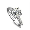 Ringos de cluster sólidos 14k de ouro branco AU585 anel 1ct Diamond Women Promise para Girl Beautif Box Drop Delivery Jóias DHHRW