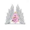 Cluster Anneaux S925 Silver High Carbon Diamond Personnalize Angel Anneau Anneau Main Stone 7 10 Bijoux de fiançailles en gros