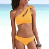 2024 NYA BIKINI SOLID SEXY One Shoulder Bikini Womens Split Swimsuit