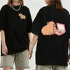 Koszulka damska zabawne zwierzęta Capybara Cartoon Print T Shirt Womenmen bawełniane topy plus rozmiar T-shirt Y2K unisex moda harajuku teesl2403