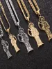 Chaines en acier inoxydable Saint Saint Death Santa Muerte Pendant une chaîne de 9 mm Men039