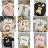 Popular baby T-shirt summer Doll bear pattern print girls Short Sleeve Size 90-130 CM kids designer clothes boys tees child tshirt 24April