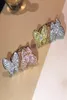 Vlinderring voor vrouwen roze gil kubiek zirkoon cz bruiloft vingerring 925sterlingsilver sieraden6925990
