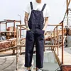 Mens Bib overalls Y2K Vintage Denim Versatile Dungarees Baggy Strap Jumpsuit Onesies Korean Style Long Pants Streetwear Jeans 240411