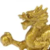 Dekorative Figuren chinesischer Zodiac Golden Dragon Statue Tierdekoration Haus