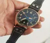 Topselling classic bigpilot rose gold men Wristwatches 46 mm black Dial 2813 Movement Auto Date original buckle High Quality leat2626389