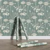 Bakgrundsbilder Green Leaf Flower Peel och stick tapeter retro borttagbar PVC för vardagsrum vattentätt skåp klistermärke dekor