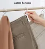 Hooks Multifunction S-type Lock Catch Anti Falling Wardrobe Hat Bag Storage Kitchen Bathroom Cross Bar Drying Hook8PC