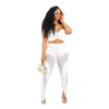 Designer Tracksuit Femmes Sexy Lady Vêtements printemps et Autum 2xl Mesh Bra Top Mid Taist Two Piece Pantor Set Nightclub