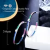 Hoop Earrings ThreeGraces Stylish Multicolor Cubic Zirconia Gold Color Small Thin For Women Fashion Daily Costume Jewelry E1077