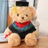 Stuffed Plush Animals 40cm Lovely Trencher Cap Graduate Bear Plush Toys Cute Stuffed Animals Teddy Bear Graduate Student Graduation Gift Home Decor L47