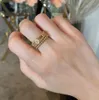 オリジナルブランドvan kaleidoscope ring womens pure銀メッキ18kゴールド狭いクローバーフルダイヤモンドインデックスフィンガーカップルハンドピース