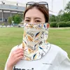 Scarves Floral Silk Mask Thin Printed UV Protection Face Cover Shield Gini Sunscreen Scarf Outdoor