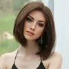 Perücke für Frauen mit kurzer Straight Hair Bobo Matte Synthetische Hochtemperatur Seidenperücke Vollköpfchenabdeckung 240407