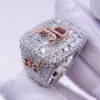 8,72 ct in oro rosa sterling d'argento VVS Moissanite Diamond Men Championship Custom Men Ring Silver 925