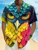 Summer Mens Hawaiian Shirts 3D Printed Colorful Button Up Art Short Sleeve Tee Tops Fashion Beach Shirt Vacation Daily 240415