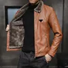 Designer Mens Vestes Veste en cuir masculine en peluche fausse parka en cuir à la mode