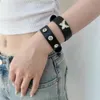 Otras pulseras 2023 Punk Cool Bracelet for Women Men Vintage Gothic ajustable PU PU Jewelry Trend Hip Hop Rock Kpop Dancer Accessoriesl240415