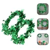 Dekoracyjne kwiaty 2 szt. Irlandzkie impreza St Patricks Day Wreaths for Front Door Shamrock Decor Rekwizyty domowe plastikowe ozdoby